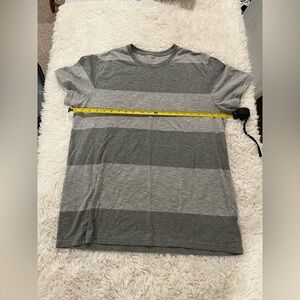 Goodfellow Co Mens L Grey Striped Short Sleeve Casual Crewneck Shirt